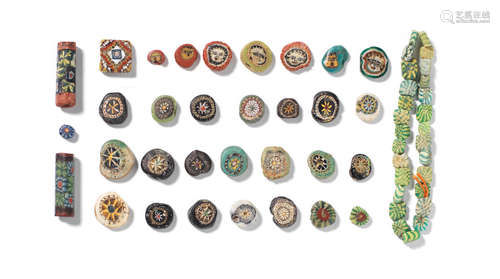 A collection of Roman mosaic glass beads  59