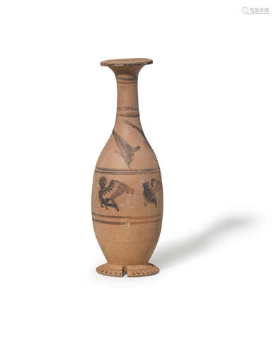 A Greek black-figure bottle