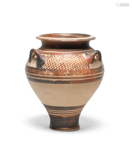 A Mycenaean pottery three-handled pithos