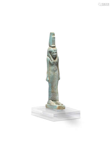 An Egyptian glazed composition amulet of Isis