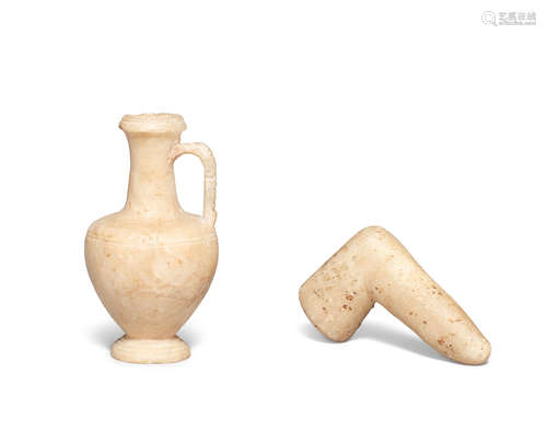 A miniature Cypriot alabaster lekythos