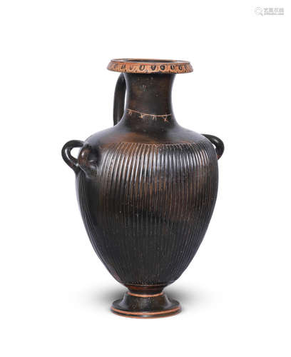 A Greek black-glazed hydria