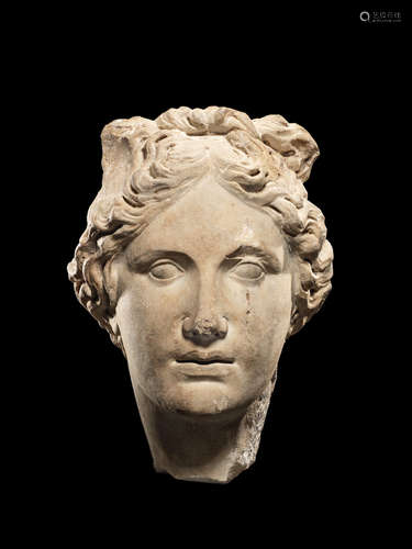 A Roman marble head of Apollo