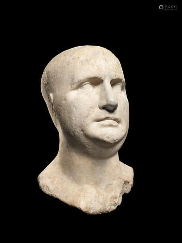 A Roman marble male portrait head