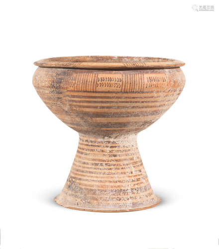 An Etruscan pottery footed bowl