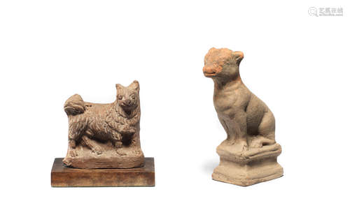 Two Roman terracotta dogs  2