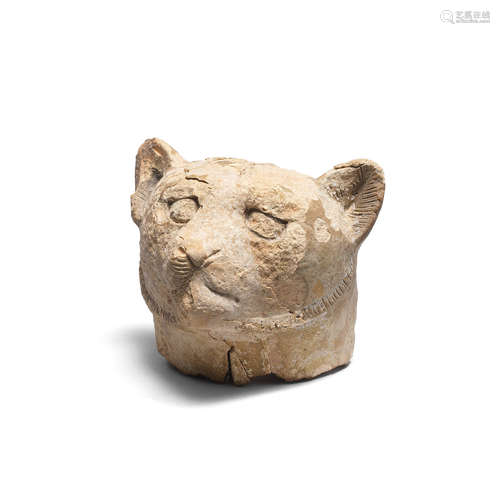 An Egyptian terracotta lion head