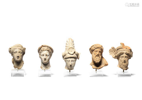 Five Greek terracotta heads  5