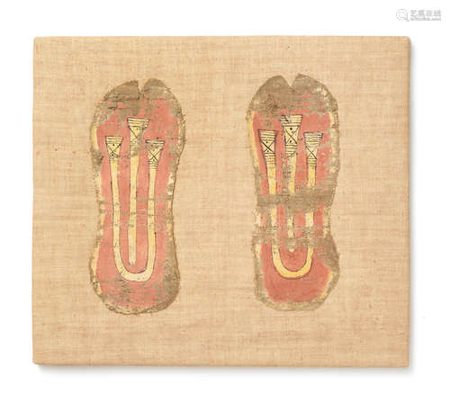 A pair of Romano-Egyptian funerary sandal soles