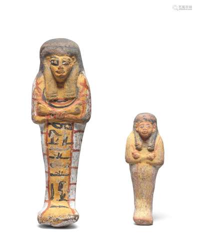 Two Egyptian terracotta shabtis  2