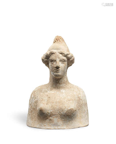 A Greek terracotta bust of Aphrodite