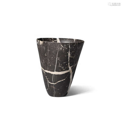 A Bactrian black stone conical vase