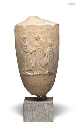 An Attic marble funerary lekythos