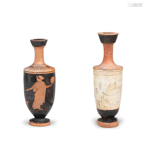 An Attic white-ground lekythos and an Attic red-figure lekythos  2