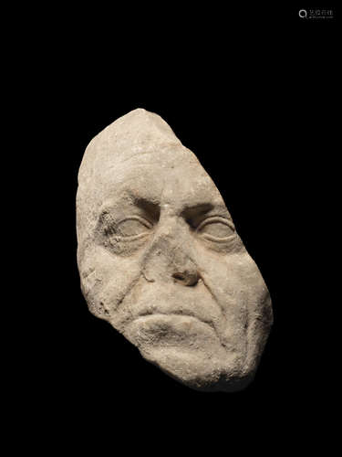 A Roman fragmentary marble male portrait head