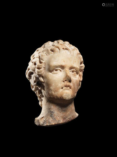 A small Roman marble male portrait head