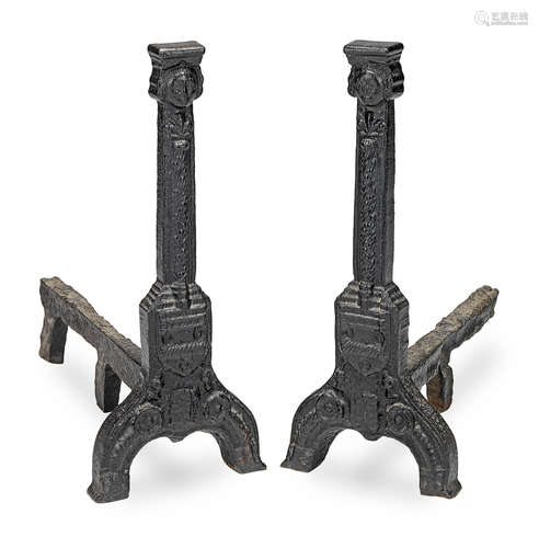 A pair of late 16th century andirons, circa 1600