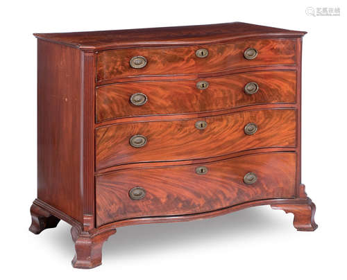 A George III mahogany serpentine chest of drawers