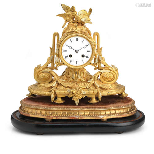 A late 19th century French ormalu mantel clock