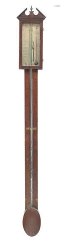 Engraved 'J. Bishop, Edinburgh'  A 19th century mahogany barometer