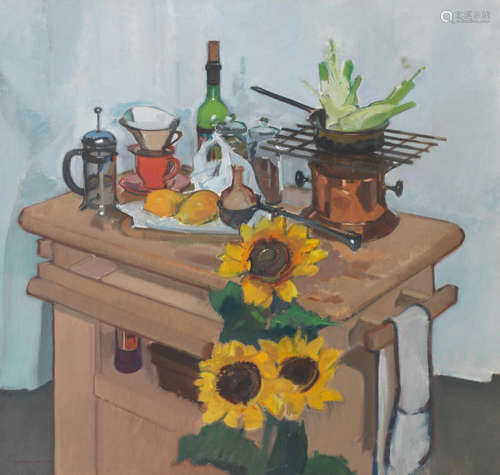 Still Life with Sunflowers Norman Kirkham(British, born 1936)