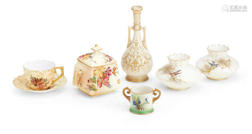 Late 19th Century A group of Royal Worcester and Grainger porcelain