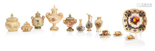 Late 19th/early 20th Century A group of Royal Worcester and Grainger porcelain