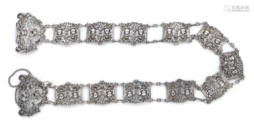 by Loewe Rosenthal, London 1901  An antique silver belt