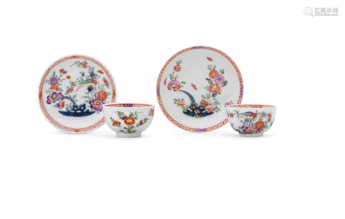 Circa 1740 Two Meissen teabowls and saucers