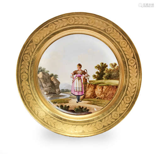 Circa 1830  A Denuelle, Paris porcelain plate