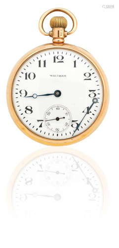 A 9ct gold Waltham open faced pocket watch