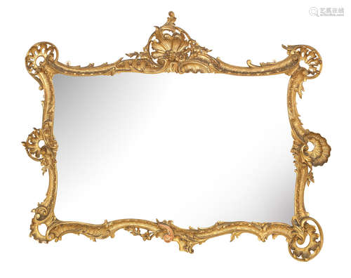 A 19th century giltwood and gesso rococo mirror