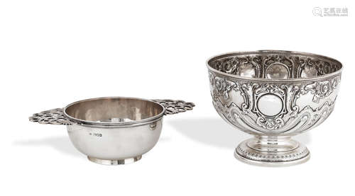 by George.M.Jackson & David.L.Fullerton, London 1900, and Harry Brasted, London 1898 respectively   (2) A late Victorian silver rose bowl and quaich