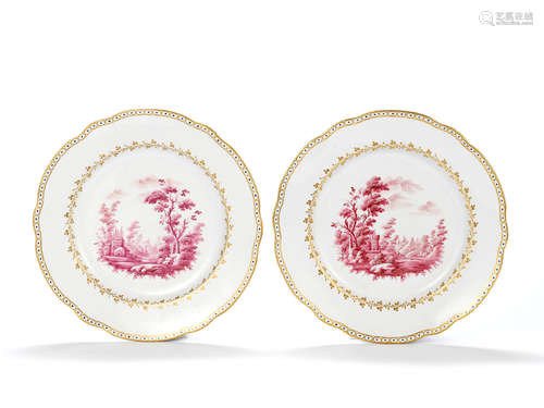 Circa 1790 A pair of Doccia plates