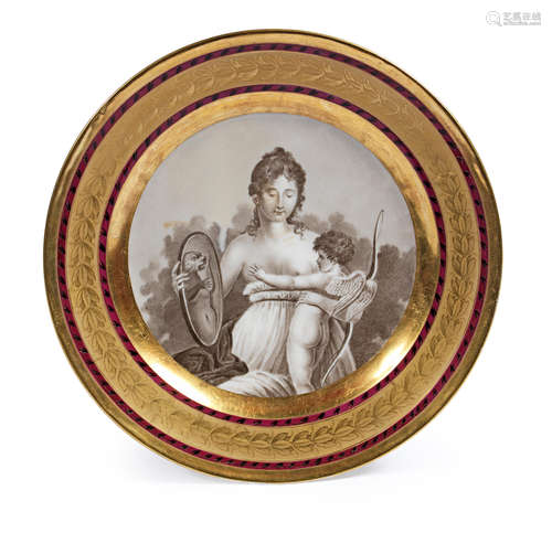 Circa 1830 A Denuelle, Paris porcelain plate