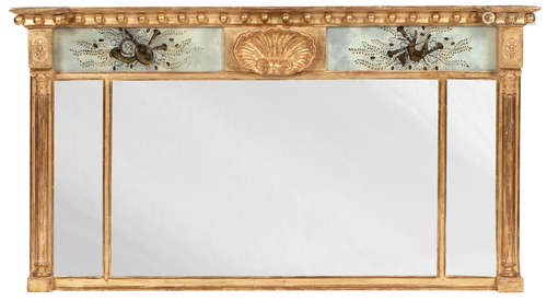 A 19th century giltwood and gesso overmantel mirror