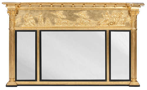 A 19th century  giltwood and gesso overmantel mirror