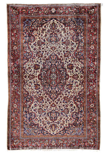 Central Persia, 126cm x 197cm A silk Kashan carpet