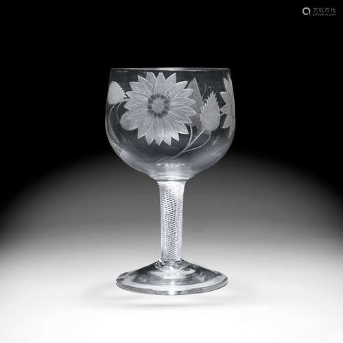 Circa 1760 A rare Ceremonial air-twist goblet of Jacobite significance