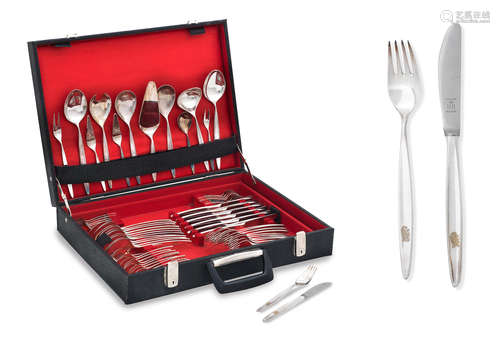 by Bruckmann  A canteen of German 800 standard cutlery