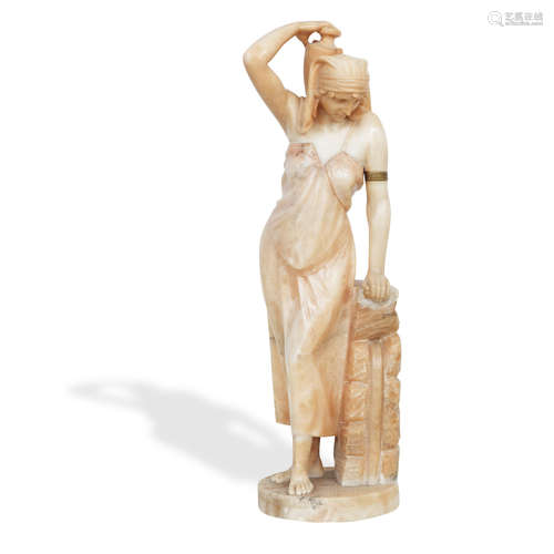 An Alabaster model of an Aquarian maid, circa 1900