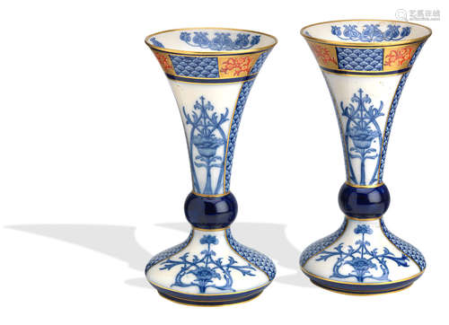 Circa 1900 A pair of Moorcroft Macintyre Aurelian ware vases