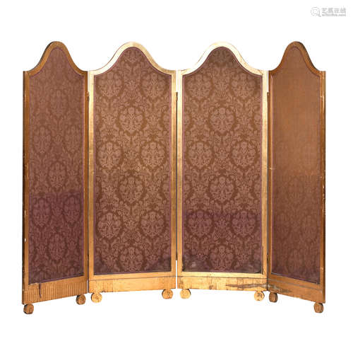 A late 19th/early 20th century four fold screen