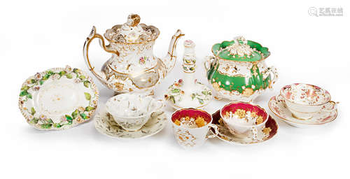 Circa 1830-40 A group of Rockingham porcelain