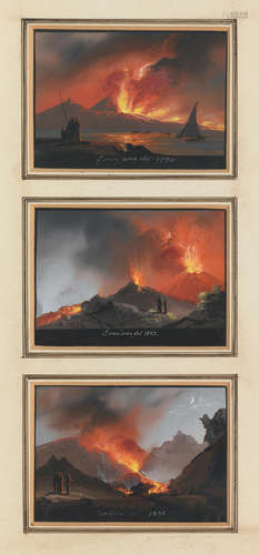 Volcanic eruptions 1794-1830 7.5 x 10.5 cm. (2 15/16 x 4 1/8 in.) Italian School, early 20th Century