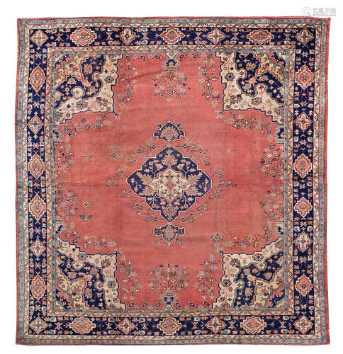 West Anatolia 380cm x 350cm Ushak red ground carpet