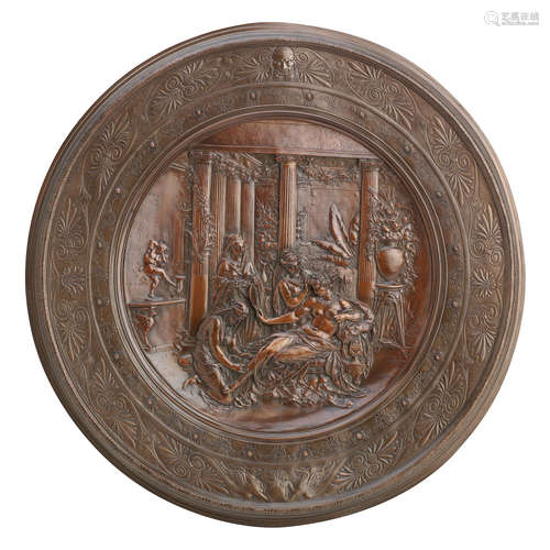 An Elkington elctrotype bronzed copper plaque of 'A Pompeian Lady'