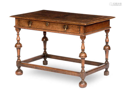 An oak 17th century style side table, late 19th/early 20th century