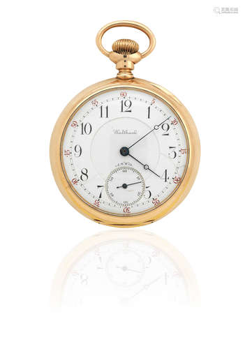 A 14ct gold Waltham open faced pocket watch