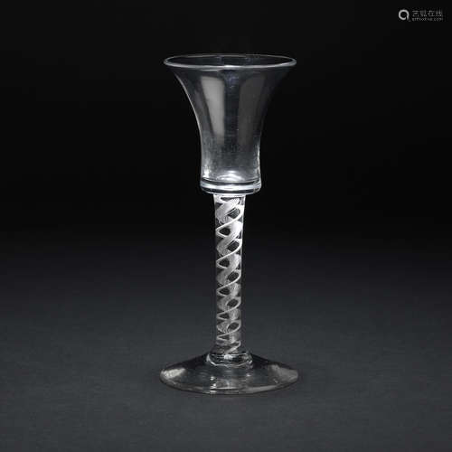 Circa 1760 A mixed twist stem wine glass